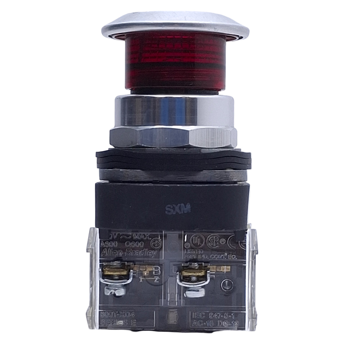 Used Allen Bradley 800T-FXQ24RD4 Illuminated Push/Pull Button, 1NCLB, 24V Lamp
