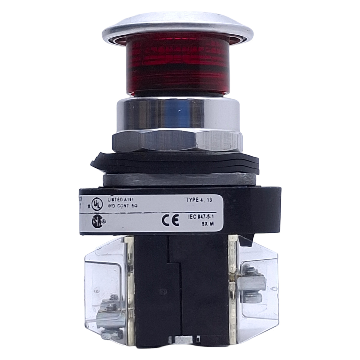Used Allen Bradley 800T-FXQ24RD4 Illuminated Push/Pull Button, 1NCLB, 24V Lamp