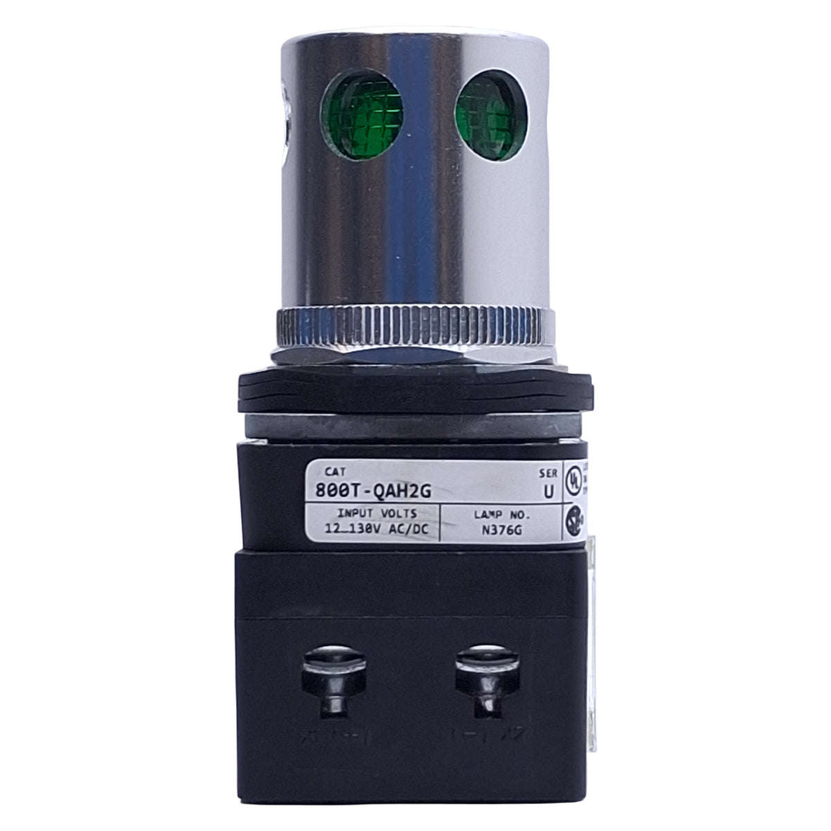 Used Allen Bradley 800T-QAH2G Illumination Green Push Button 1NO+1NC, 12-130V Lamp