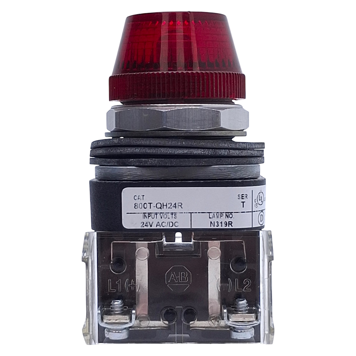 Used Allen Bradley 800T-QH24R Red Indicator Pilot Light, ø30mm, 24VAC/DC Lamp