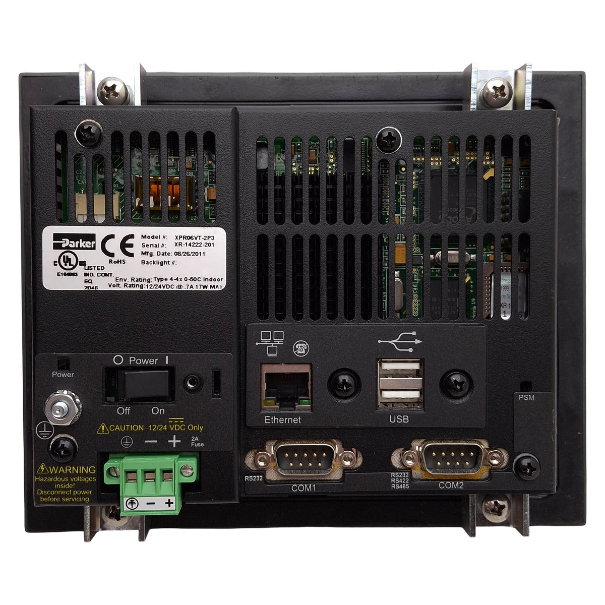 Used Parker XPR06VT-2P3 Interact Xpress Touchscreen HMI, 6in TFT, 640x480, 12/24VDC