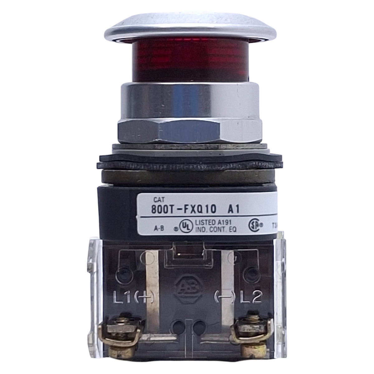 Used Allen Bradley 800T-FXQ10RA1 Illuminated Push/Pull Button, 1NO+ 1NCLB, 120V Lamp