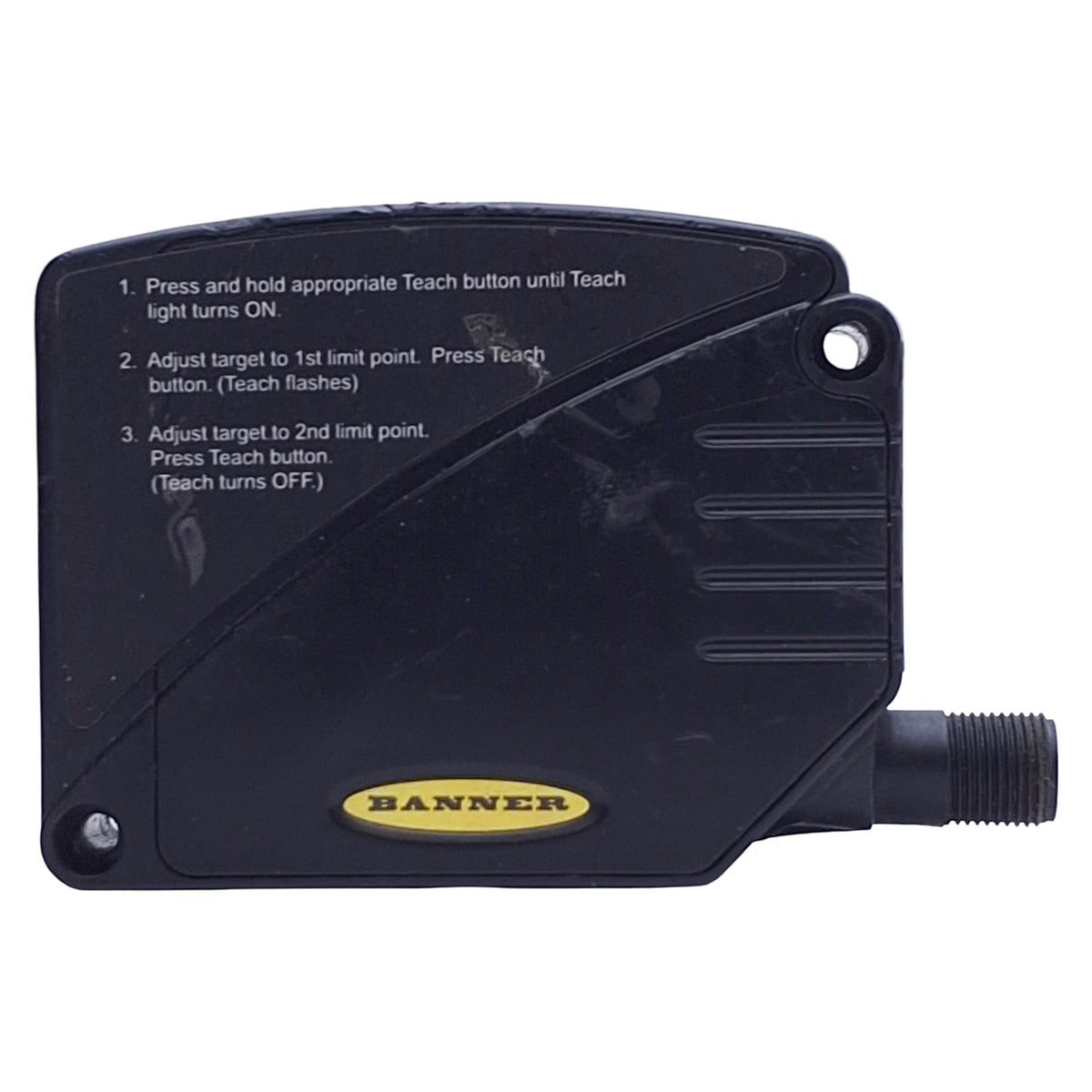 Used Banner LT3PILVQ L-GAGE Time-of-Flight Laser Sensor, 0.5-50m Range PNP, 12-24VDC