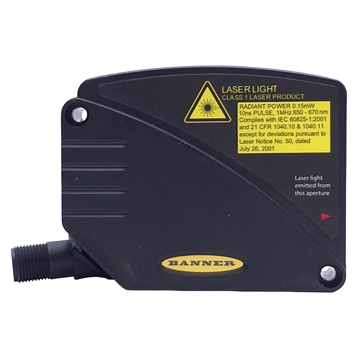 Used Banner LT3PILVQ L-GAGE Time-of-Flight Laser Sensor, PNP, 12-24VDC *Connector*