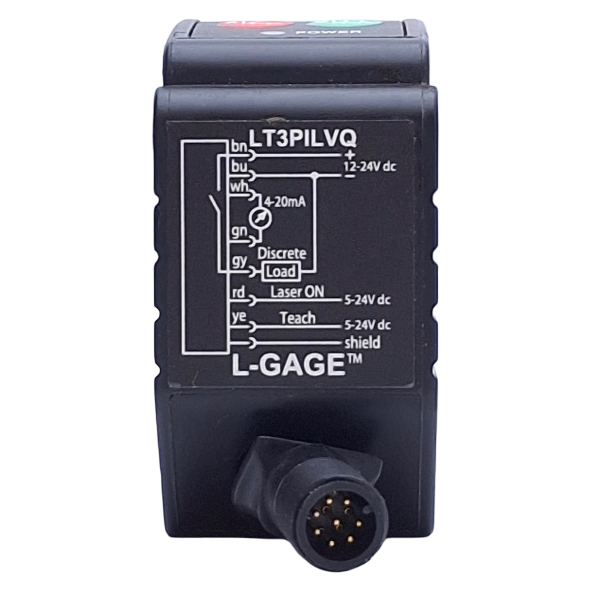 Used Banner LT3PILVQ L-GAGE Time-of-Flight Laser Sensor, PNP, 12-24VDC *Connector*