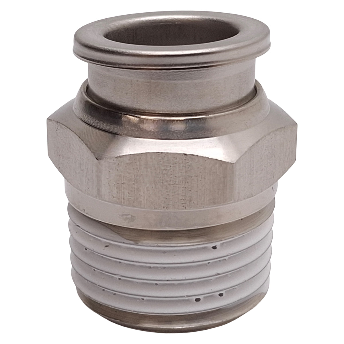 New SMC KQG2H13-N04S Stainless Steel Fitting w/ Sealant, 1/2in NPT, ø1/2in One-Touch