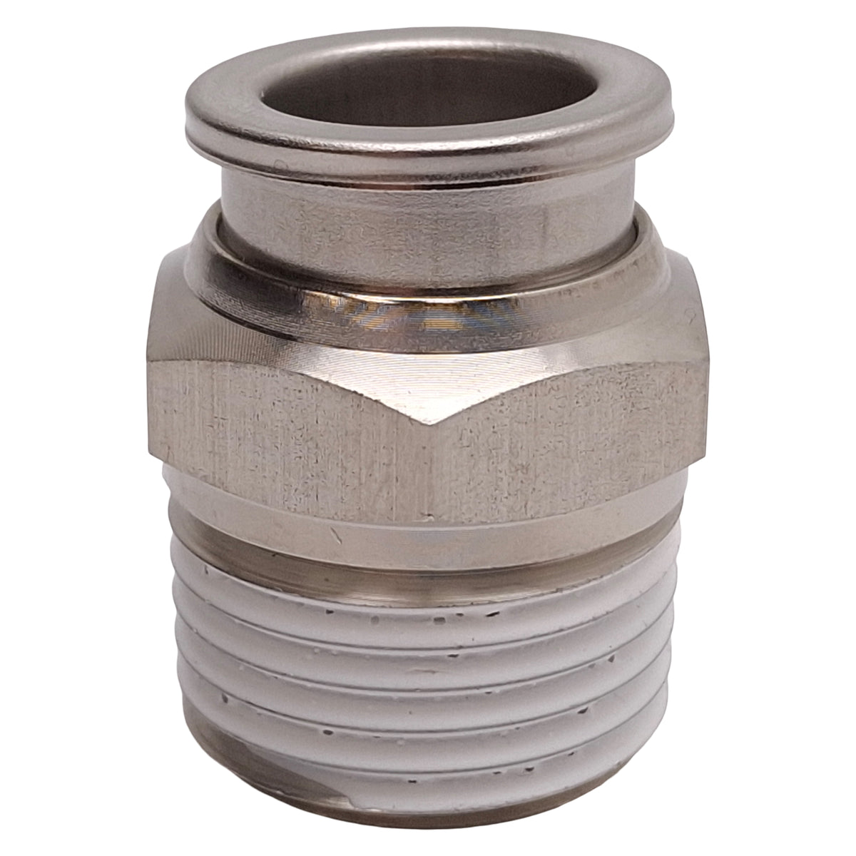 New SMC KQG2H13-N04S Stainless Steel Fitting w/ Sealant, 1/2in NPT, ø1/2in One-Touch