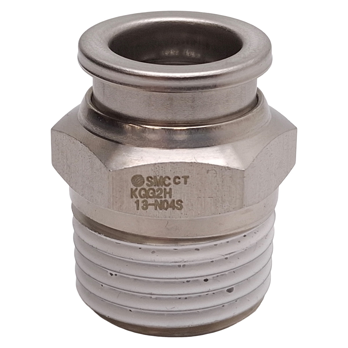 New SMC KQG2H13-N04S Stainless Steel Fitting w/ Sealant, 1/2in NPT, ø1/2in One-Touch