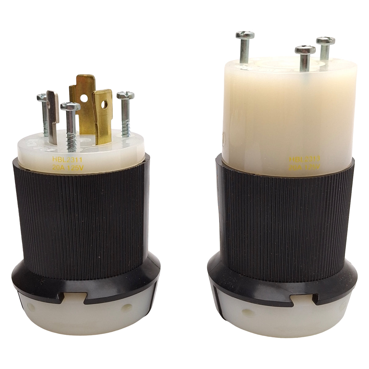New Hubbell HBL2311 + HBL2313 Twist-Lock Plug & Receptacle, 20A 125V, L5-20P, L5-20R