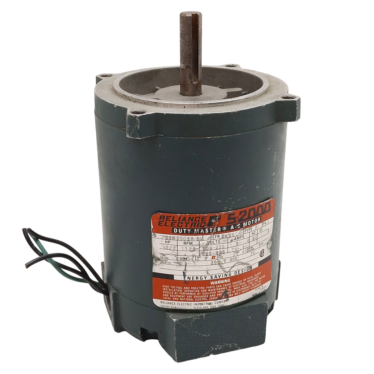 Used Reliance P56H3002R-SW AC Motor, 1/3HP, 3Ø 208-230/460-480VAC, EA56C Frame