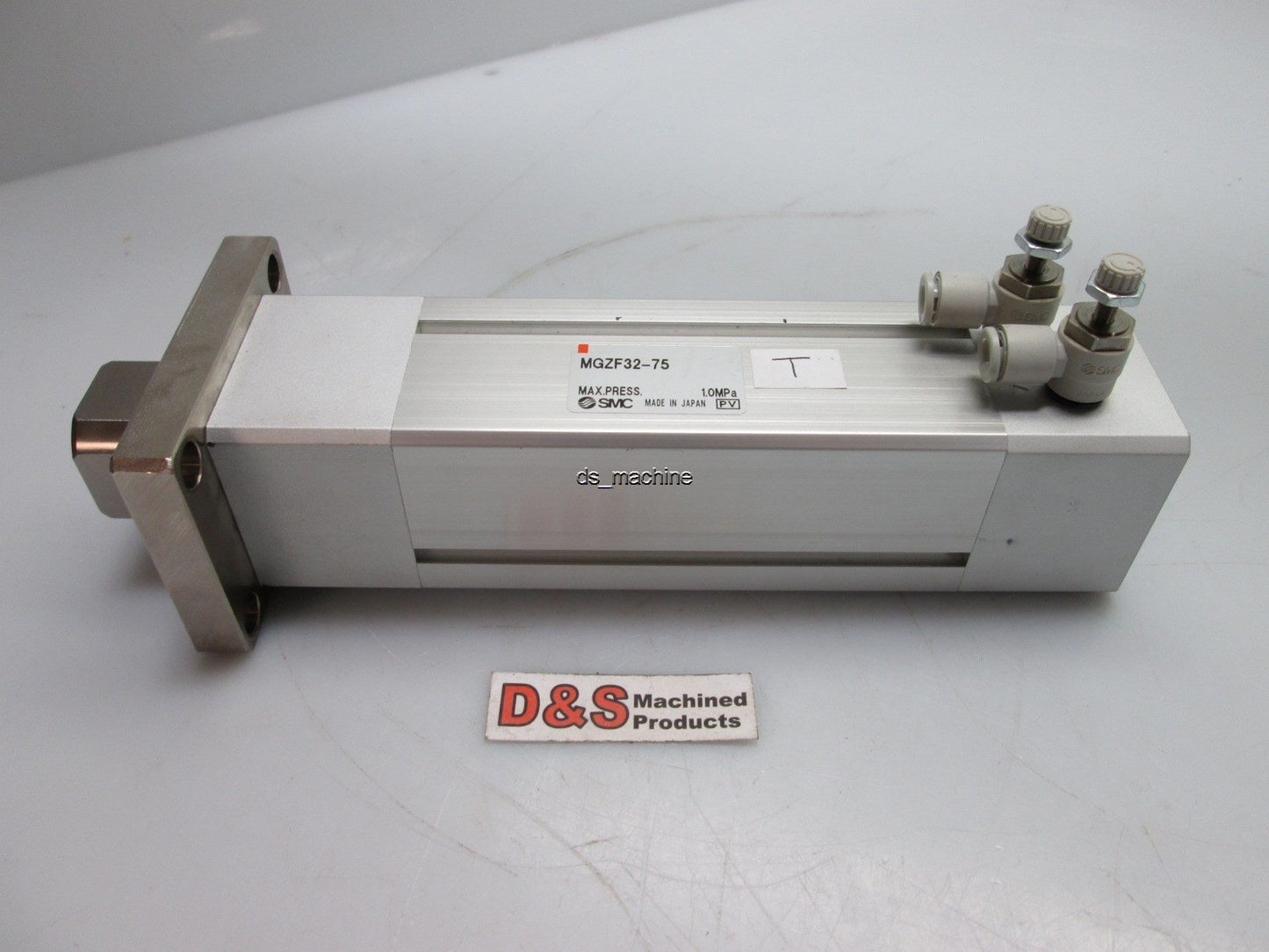Used SMC MGZF32-75 Double Power Pneumatic Cylinder, Bore: 32mm, Stroke: 75mm