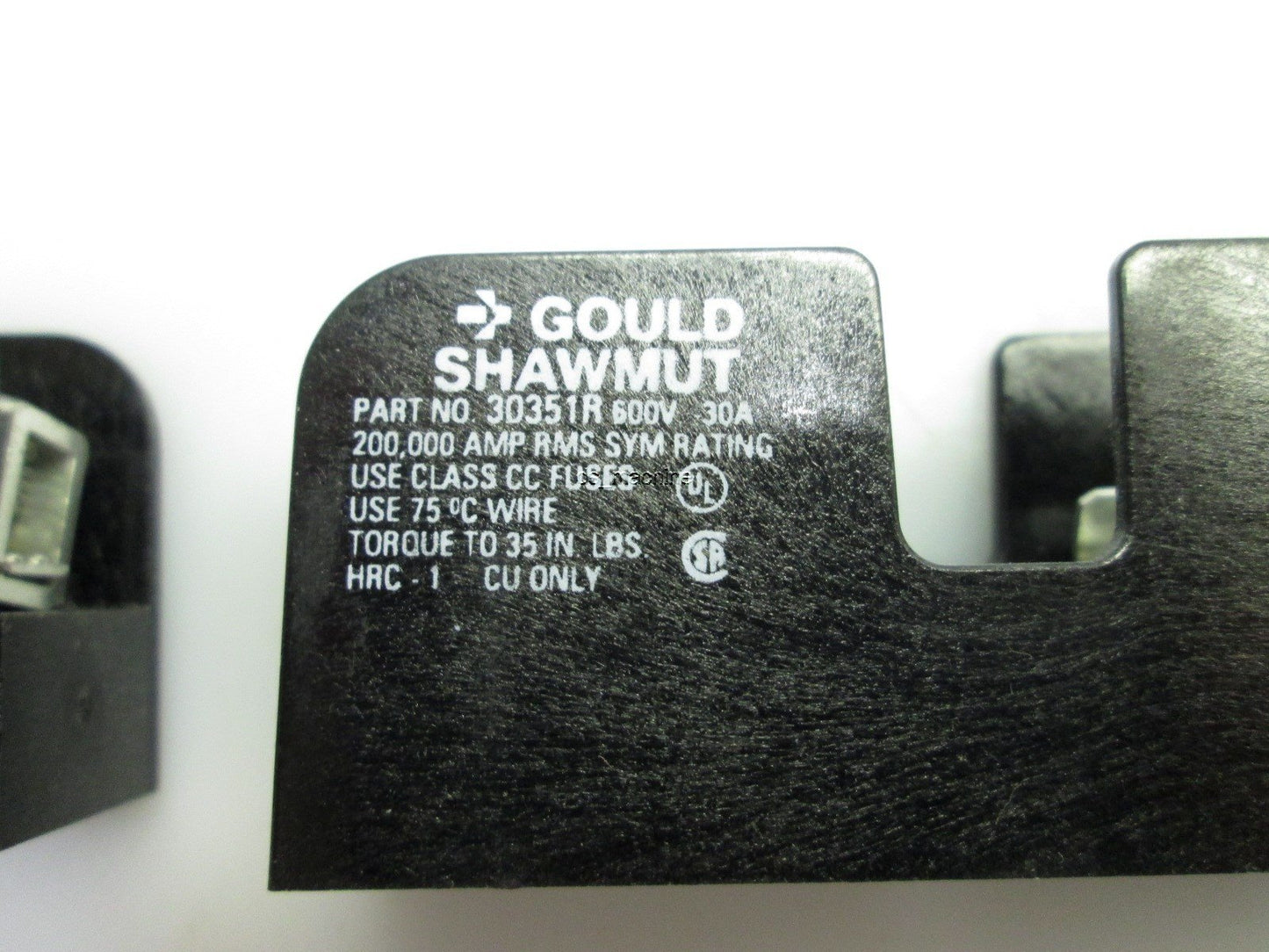 Used Lot of 2 Gould Shawmut 30351R 1-Pole Fuse Holder 600V, 30A, 35in-lb Torque