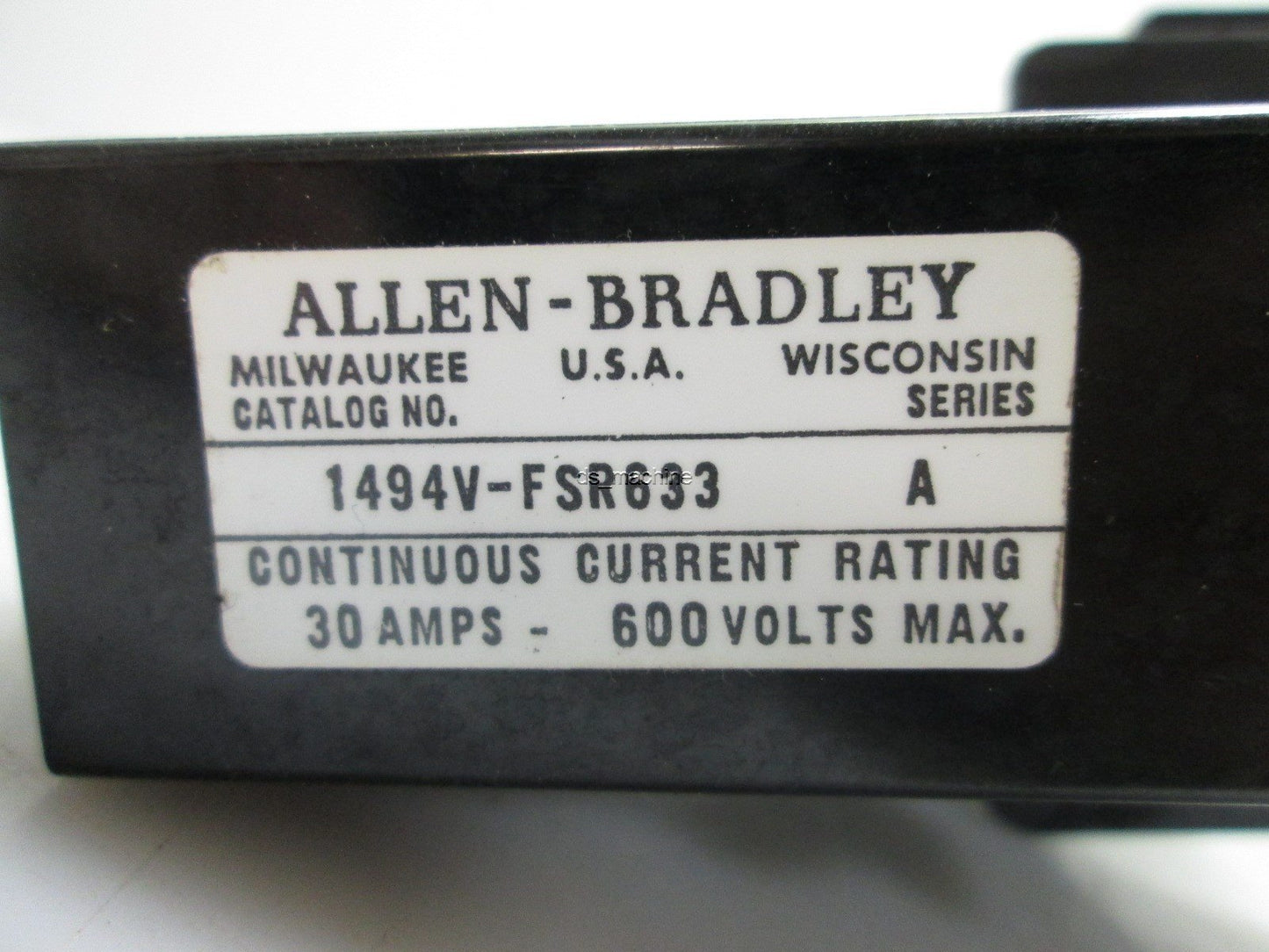 Used Allen Bradley 1494V-FSR633 Fuse Block Trailer 3-Pole, 30A, 600V MAX