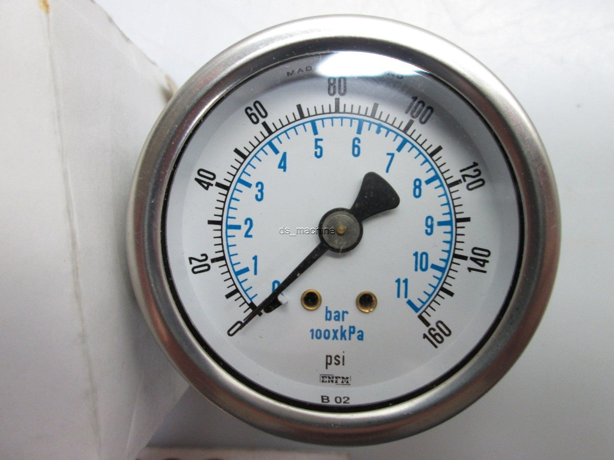 Enfm ENFM ND132C1E312KG Pressure Gauge 0-160 PSI, 1-11BAR 100xkPa, 1/4