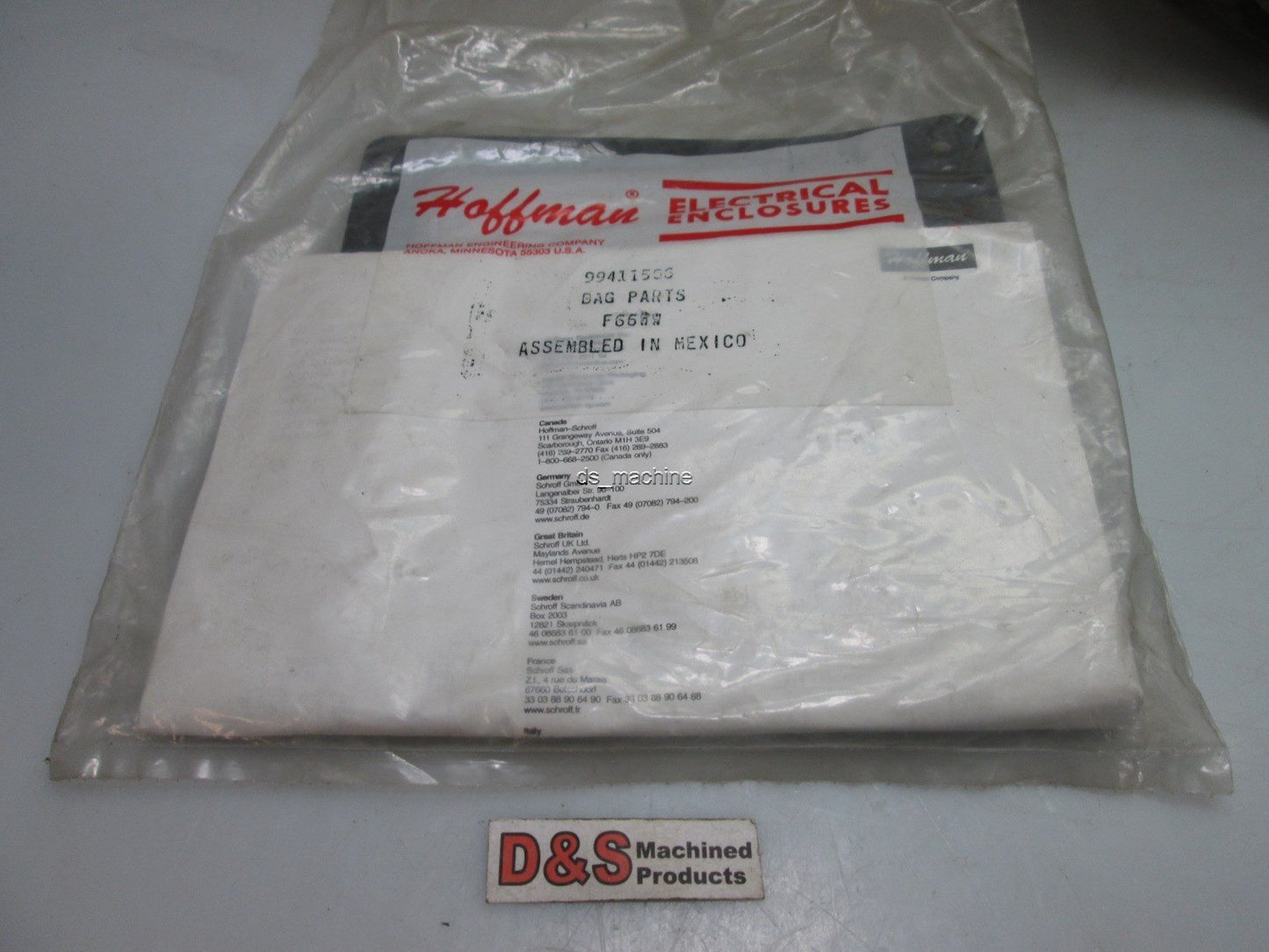 New in Bag Hoffman F66WW 99411506 Wireway Gasket Bag Parts