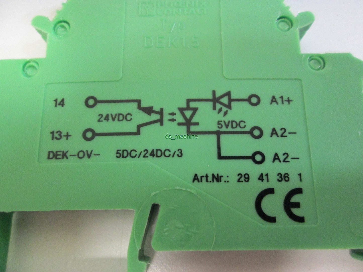 Used Phoenix DEK-OV-5DC/24DC/3 Solid State Relay Terminal Block 5VDC Control, 3-30VDC