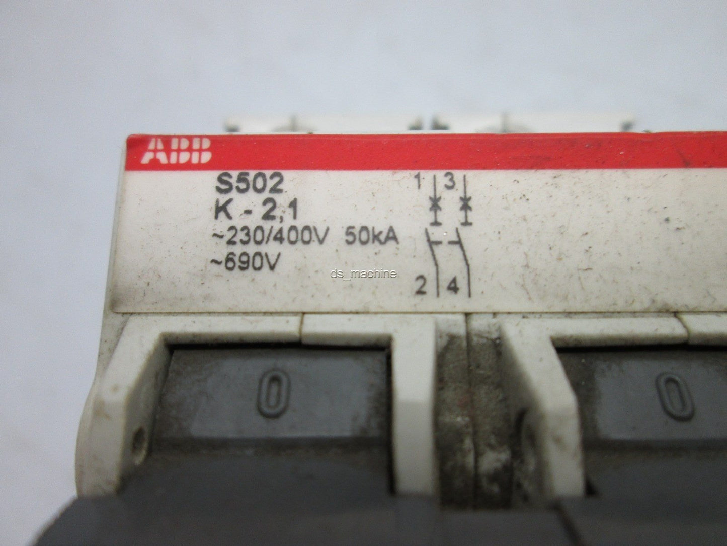 Used ABB S502 K-2.1 Circuit Breaker, 2-Pole, 230/400V, 50kA ~ 690V