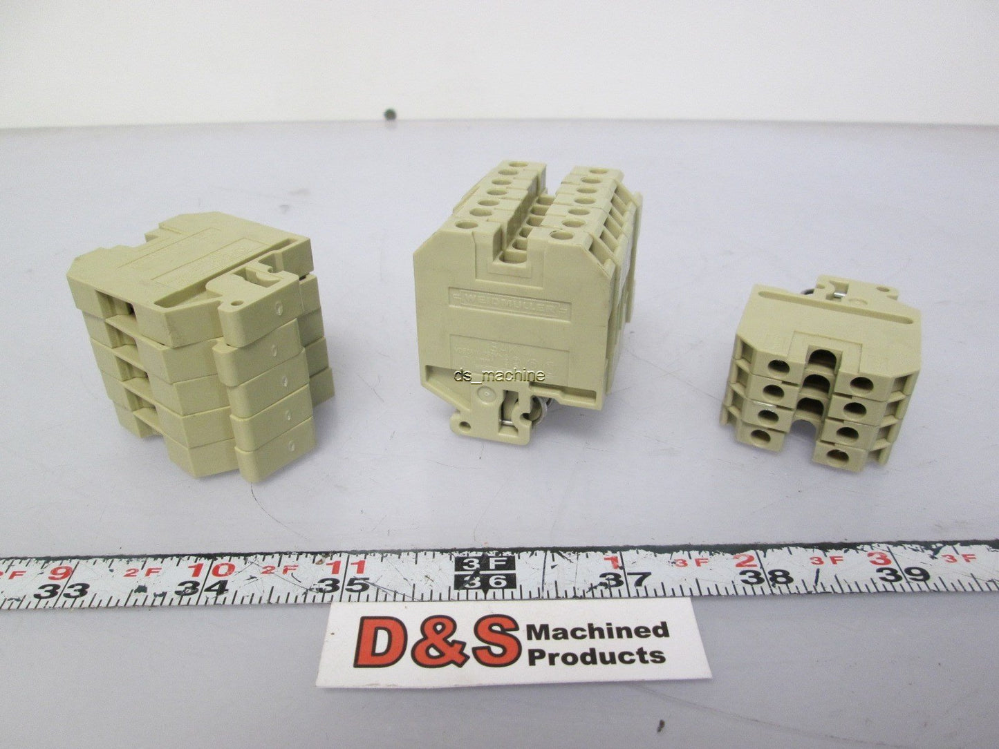 Used Lot of 14 Weidmuller SAK 6N, SAK 4, SAK 2.5 Terminal Blocks Tan 750VAC/DC