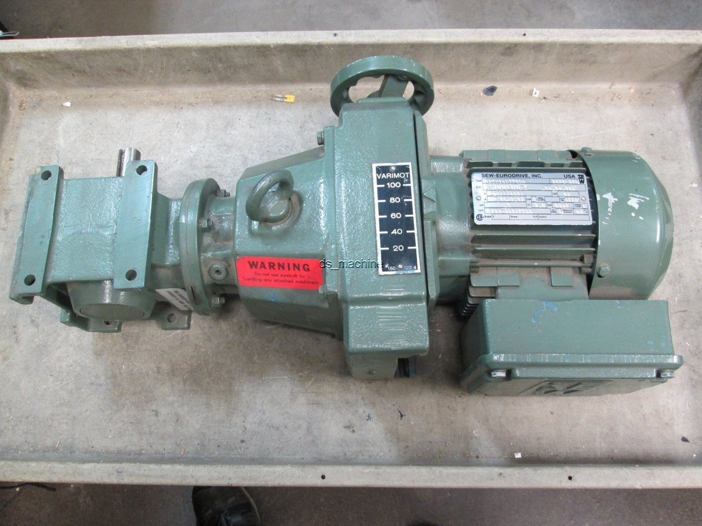 Used SEW Eurodrive S32 D14 DT71D4 B6B Gearmotor w/Varimot Speed Control 220/460VAC
