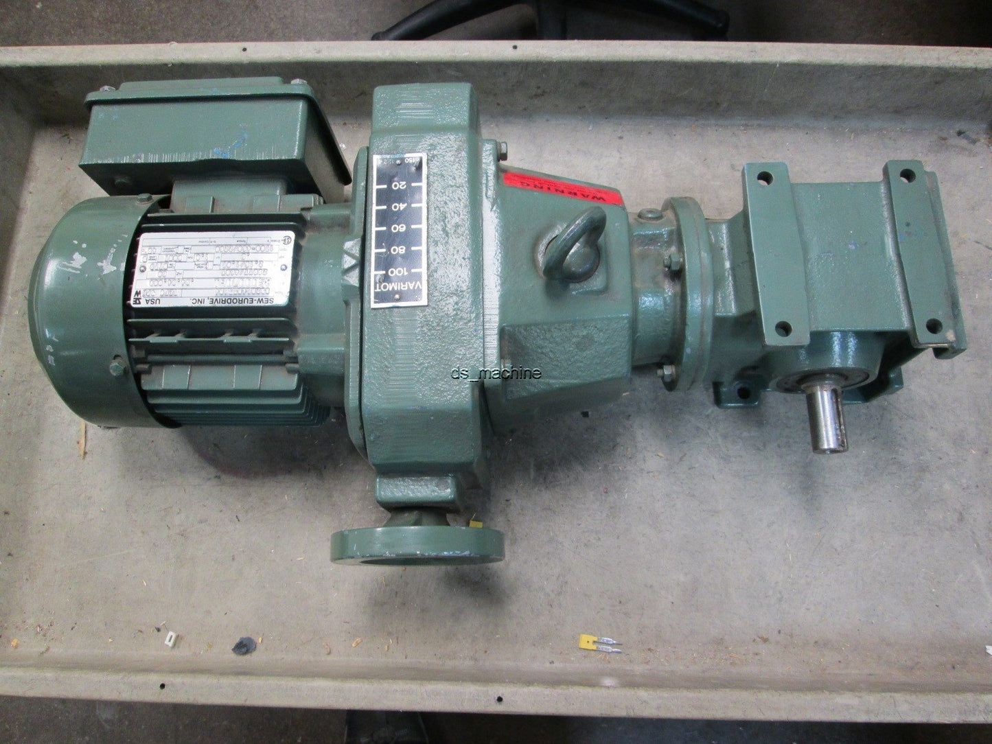 Used SEW Eurodrive S32 D14 DT71D4 B6B Gearmotor w/Varimot Speed Control 220/460VAC