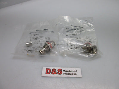 New in Bag Lot of 2 Amphenol 31-342-RFX BNC Bulkhead Crimp Jack for RG-58, 141