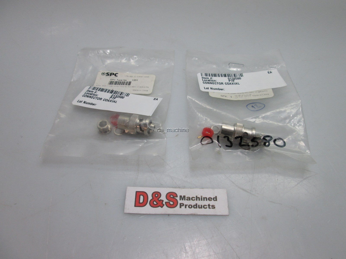 New in Bag Lot of 2 SPC 1551 Male Clamp Soldier Plug for RG-58/U