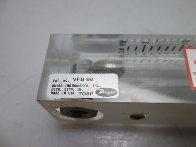 Used Dwyer VFB-90 Flowmeter 0 to 3 SCFM AIR 1/8" NPT