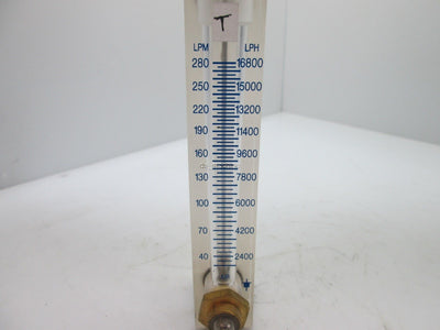 Used Cole Parmer Flow Meter 40-280 LPM Air *Missing Knob*