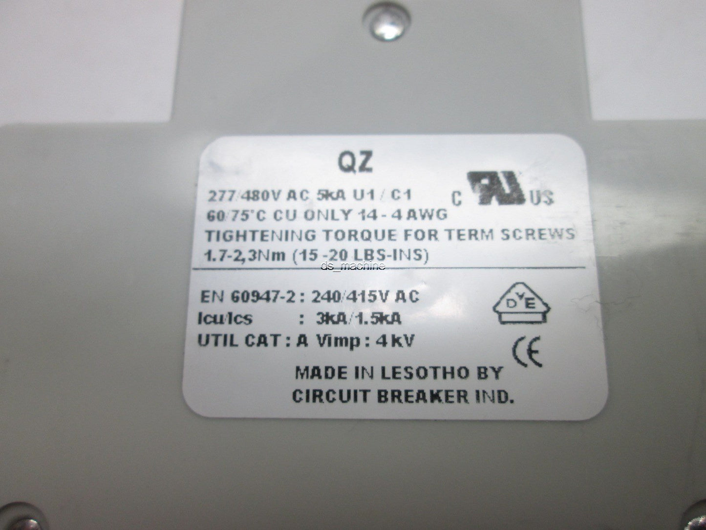 Used CBi QZ-2(13)-D Circuit Breaker 277/480V, 5A, 2-Pole