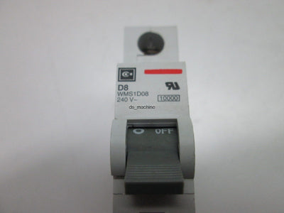 Used Cutler Hammer WMS1D08 D8 Circuit Breaker, 240V, 8Amp