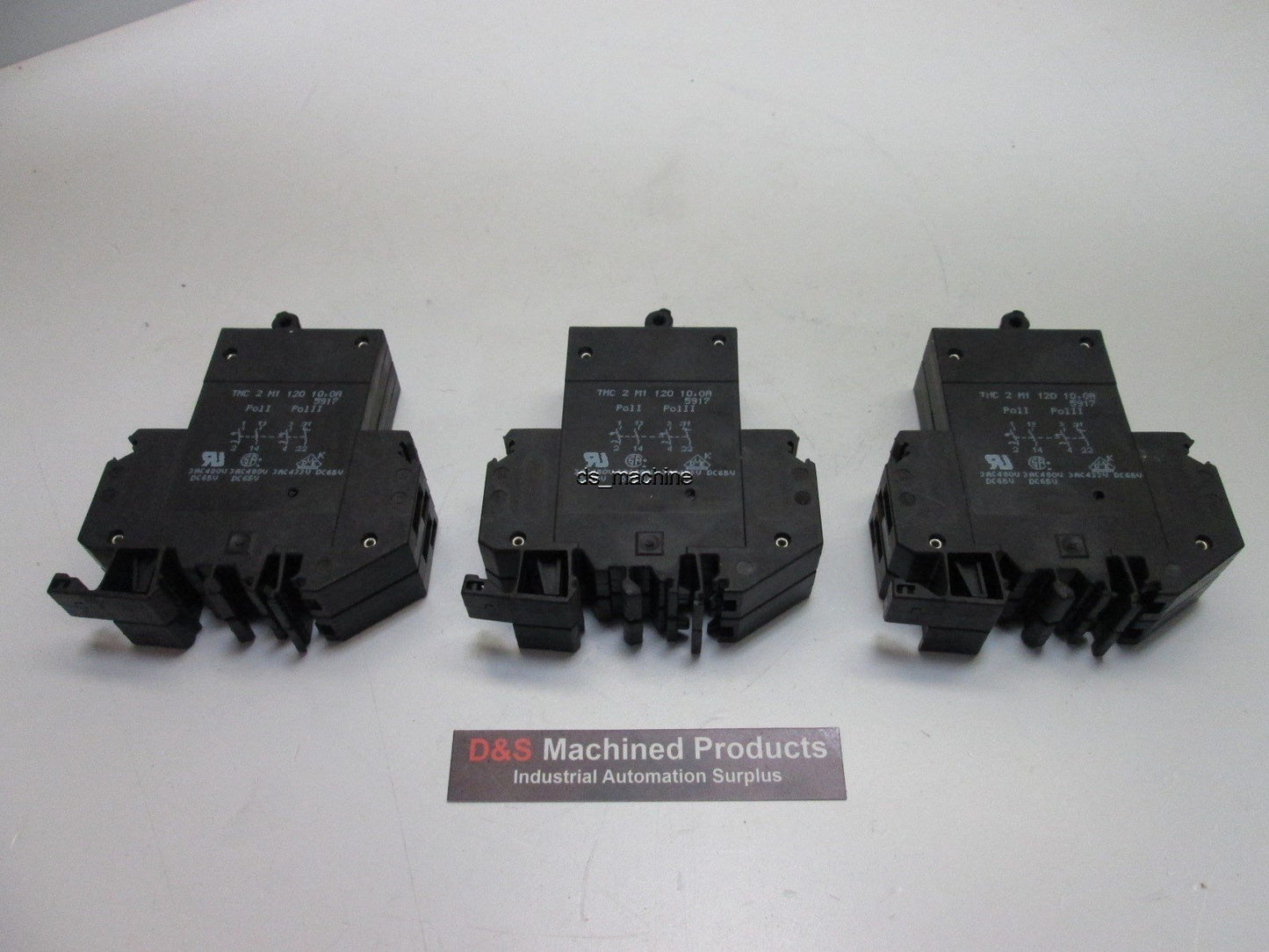 Used Lot of 3 Phoenix Contact TMC-2-MI-120-10A Circuit Breaker, 10A