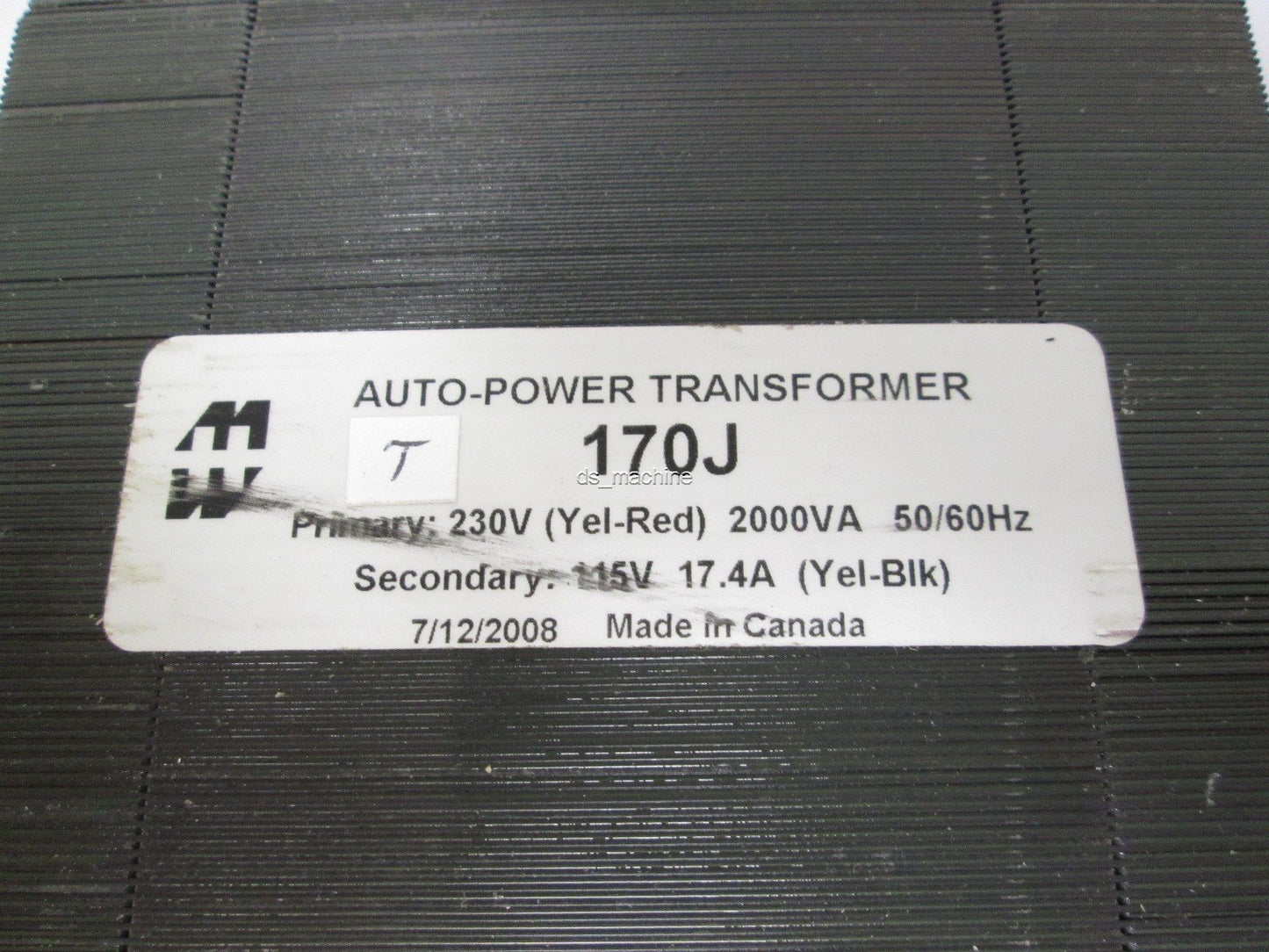 Used Hammond 170F Auto-Power Transformer 230VAC Primary 120VAC Secondary 1kVA