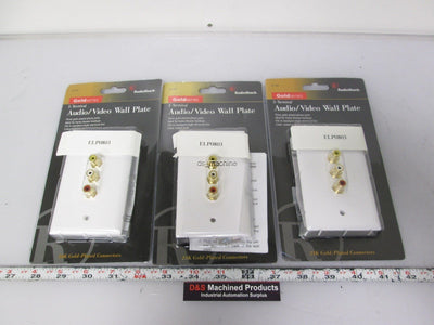 New Lot of 3 RadioShack 40-990 Audio / Video Composite Wall Plates 24k Gold Plating