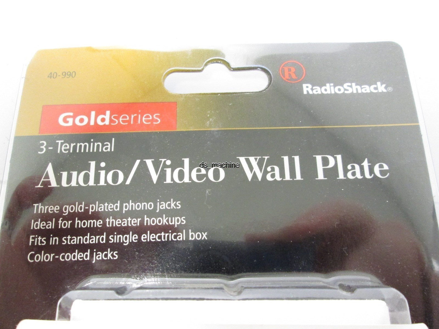 New Lot of 3 RadioShack 40-990 Audio / Video Composite Wall Plates 24k Gold Plating