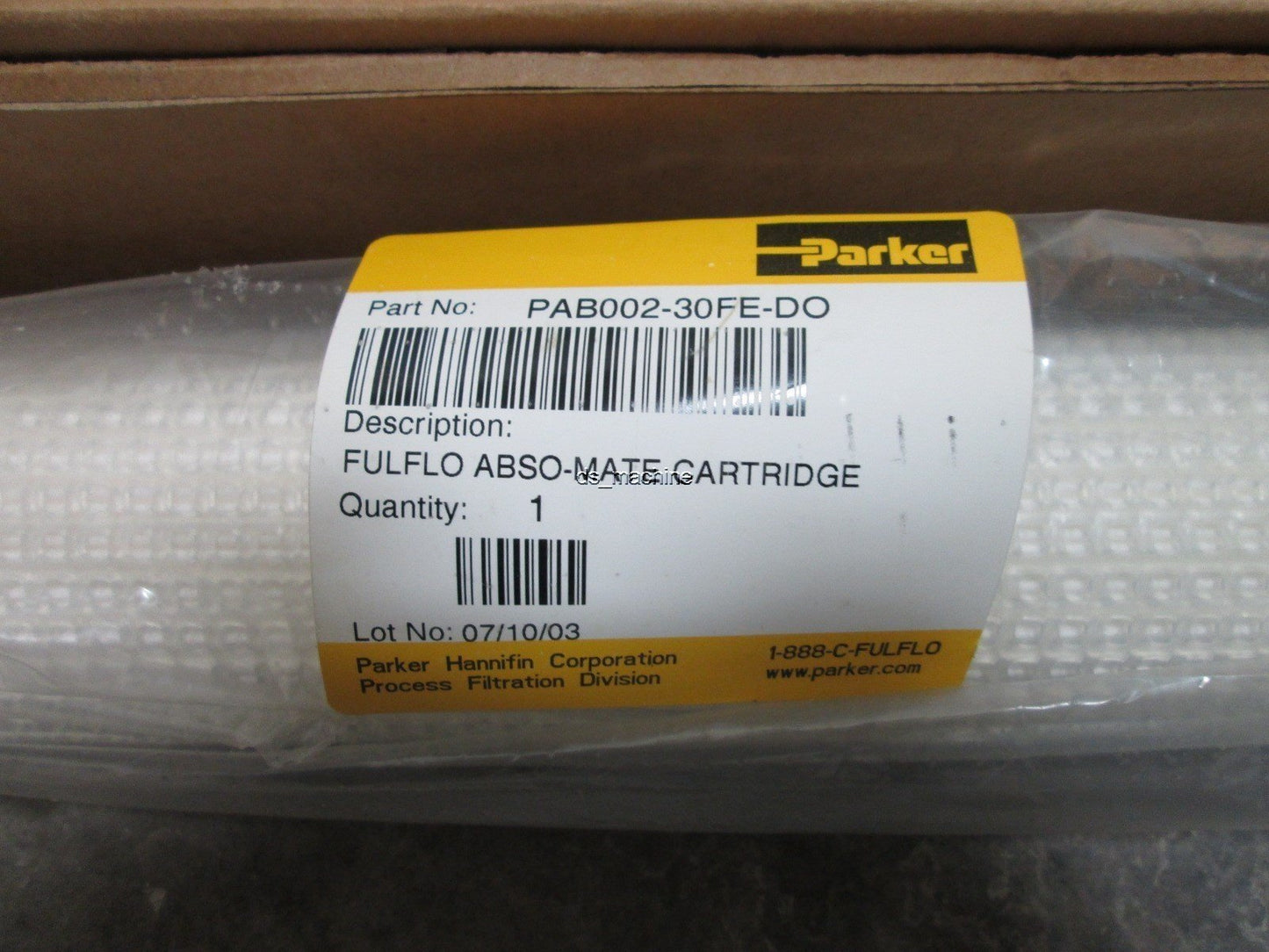 New Parker PAB002-30FE-DO Filter Cartridge, 0.2 Micron, 2-11/16" OD, 30" Long