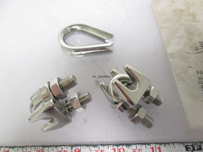 New – Open box New Suncor Stainless C0122-MC08 Cable Clip and Thimble Kit for 5/16" Cable