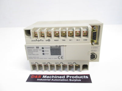 Used Omron V600-CD1D-V3 Identification System Controller 24VDC 10mA *Broken DIN Mount