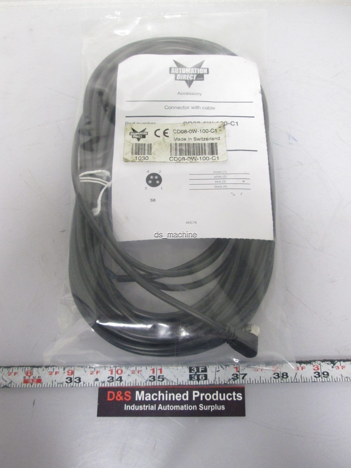 New in Package Automation Direct CD08-0W-100-C1 Connector Cable 4-Pin
