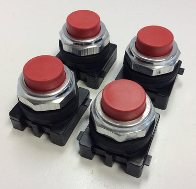 New Lot of 4 WEG CSW30-BS1 30mm Momentary Non-Illuminated Red Pushbuttons