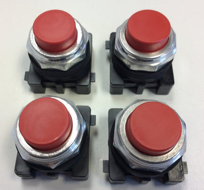 New Lot of 4 WEG CSW30-BS1 30mm Momentary Non-Illuminated Red Pushbuttons