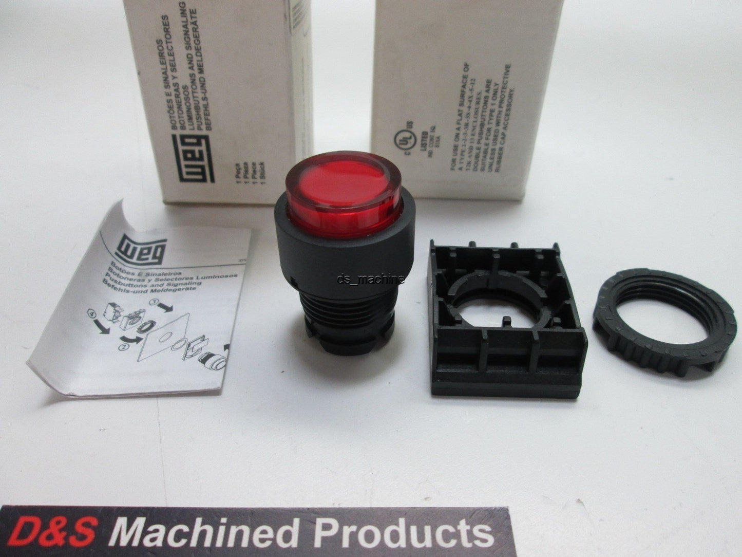 New Lot of 2 New WEG CSW-BSI1 Red Momentary Pushbutton, 22mm