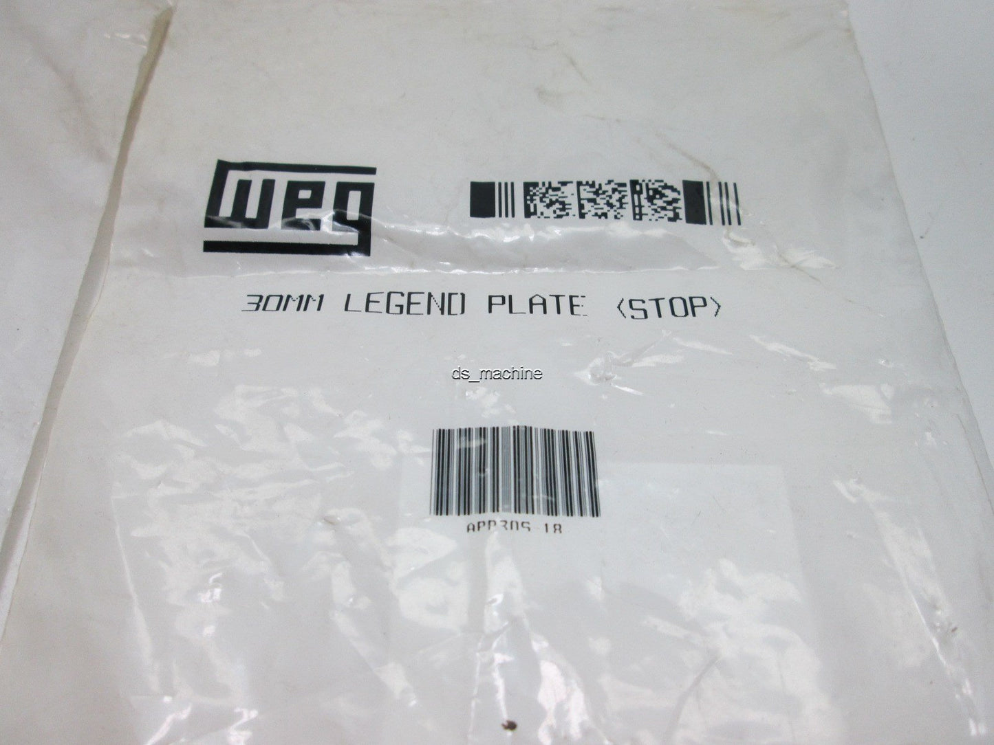 New Lot of 4 New in Bag WEG APP30S-18 Stop Plate for Pushbutton and Pilot Light