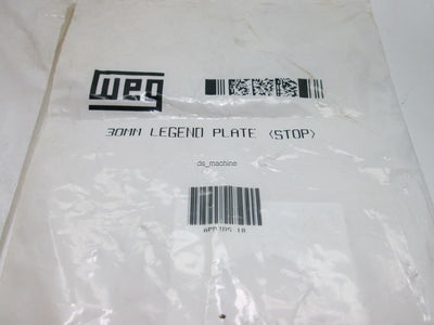 New Lot of 4 New in Bag WEG APP30S-18 Stop Plate for Pushbutton and Pilot Light