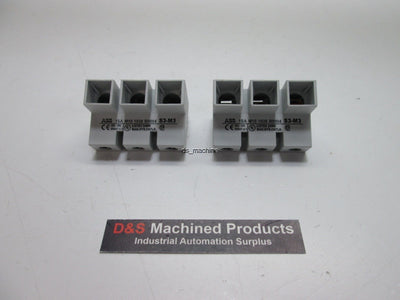 New – Open box Lot of 2 ABB S3-M3 Power Infeed Block 63A, 600VAC