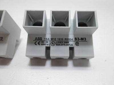 New – Open box Lot of 2 ABB S3-M3 Power Infeed Block 63A, 600VAC