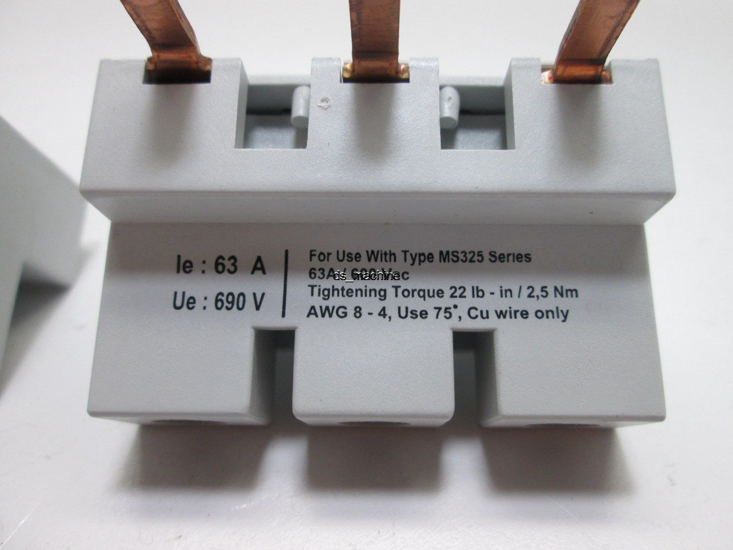 New – Open box Lot of 2 ABB S3-M3 Power Infeed Block 63A, 600VAC