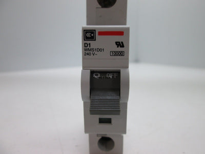 Used Cutler Hammer WMS1D01 D1 1-Pole Circuit Breaker, 1A, 240V
