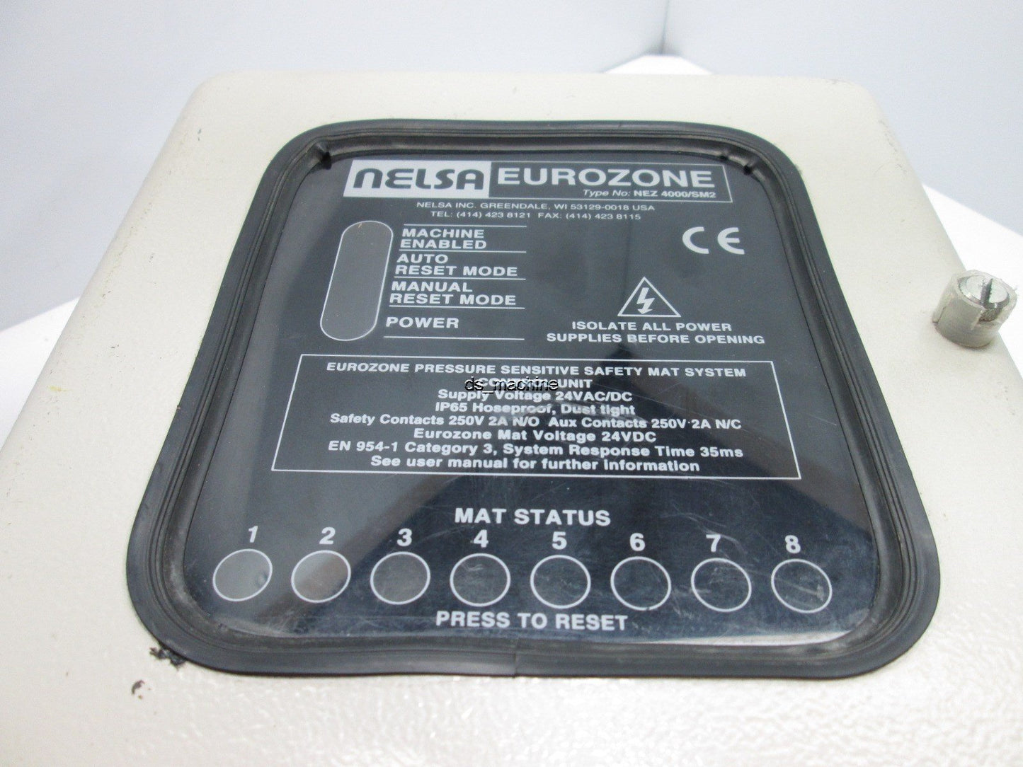 Used Nelsa Eurozone NEZ 4000/SM2 Safety Control Unit 8" x 9" x 5" *Case Only*