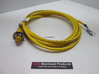 Used Banner PMCF-510C 57475 5-Pin Bulk Head Cable, Female, 11' Length, No Nut/Washer