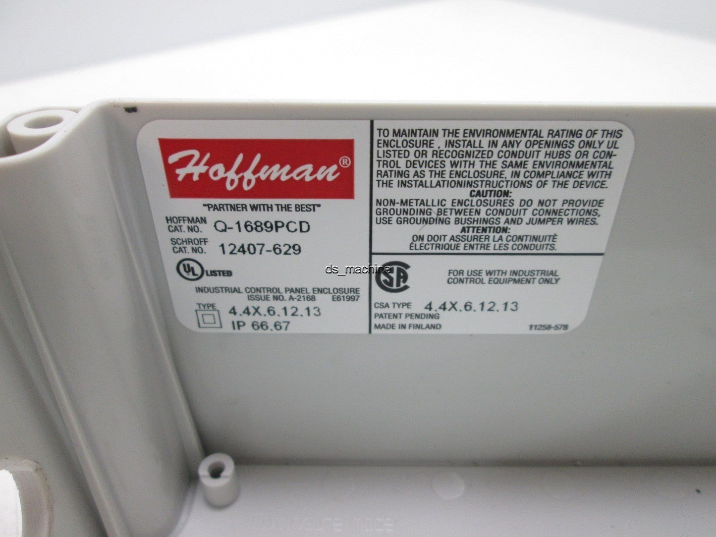 Used Hoffman Q-1689PCD J-Box Type 4X Polycarbonate Enclosure 153mm x 73mm x 79mm